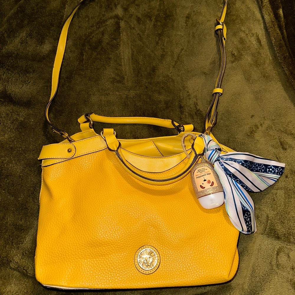 Anne Klein Yellow Leather Tote Bag
